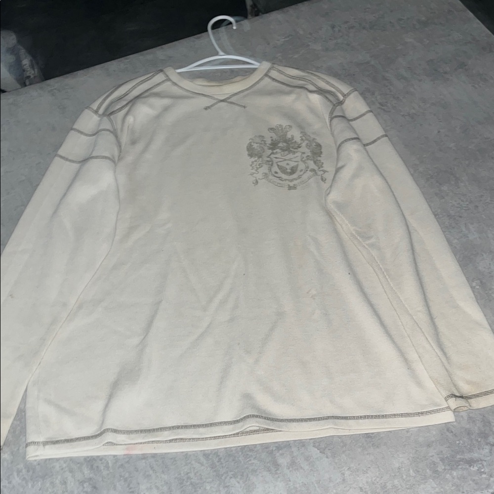 Machine Beige Long Sleeve Shirt with Crest Design